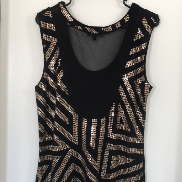 Express Gold Sequin Embellished Mini Dress - Picture 4 of 5